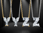 Load image into Gallery viewer, Lab Grown Diamond in A - Z Initial Letter with 14K Yellow/White Gold Necklace 18" inch Length - 1.25 to 3.75 Carat VS1/F Clarity Color