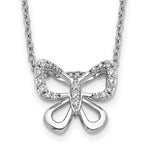 Load image into Gallery viewer, 14K White Gold Diamond Butterfly 18 inch Necklace