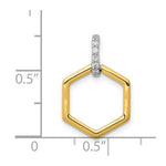 Load image into Gallery viewer, 14K Two-tone Gold .04-Carat Diamond Accent Fancy Hexagon Pendant