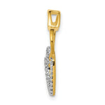 Load image into Gallery viewer, 14K Two-tone Gold Diamond Double Heart Chain Slide 1/10-Carat
