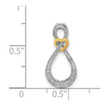 Load image into Gallery viewer, 14K Two-tone Gold Diamond Infinity with Heart Pendant 1/20-Carat
