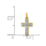 Load image into Gallery viewer, 14K Two-tone Gold Diamond Cross Pendant 1/20-Carat