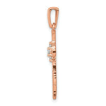 Load image into Gallery viewer, 14K Rose Gold 3-.031-Carat Diamond Accent Cross Pendant