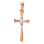 Load image into Gallery viewer, 14K Rose Gold 3-.031-Carat Diamond Accent Cross Pendant