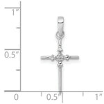 Load image into Gallery viewer, 14K White Gold .01-Carat Diamond Accent Polished Budded Cross Pendant
