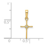 Load image into Gallery viewer, 14K Yellow Gold Small .01-Carat Diamond Accent Cross Pendant