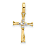 Load image into Gallery viewer, 14K Yellow Gold Diamond Cross Pendant 1/12-Carat