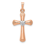 Load image into Gallery viewer, 14K Rose and White Gold Diamond Cross Pendant
