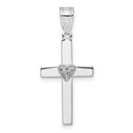 Load image into Gallery viewer, 14K White Gold .01-Carat Diamond Accent Heart Cross Pendant