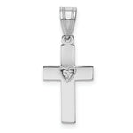 Load image into Gallery viewer, 14K White Gold .01-Carat Diamond Accent Heart Cross Pendant