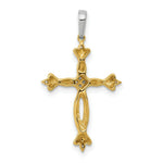 Load image into Gallery viewer, 14K Two-tone Gold Diamond Cross Pendant 1/20-Carat