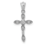 Load image into Gallery viewer, 14K White Gold Diamond Cross Pendant 1/20-Carat