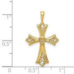 Load image into Gallery viewer, 14K Yellow Gold Diamond Accent Cross Pendant