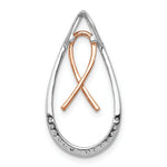 Load image into Gallery viewer, 14K Two-tone Gold Diamond Awareness Ribbon in Teardrop Slide 1/10-Carat