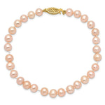 Load image into Gallery viewer, 7.5" Length Bracelet 14K 5-6mm Pink FW Cultured Near Round Pearl Bracelet