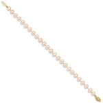 Load image into Gallery viewer, 7.5" Length Bracelet 14K 6-7mm Pink FW Cultured Near Round Pearl Bracelet