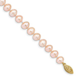 Load image into Gallery viewer, 7.5" Length Bracelet 14K 7-8mm Pink FW Cultured Near Round Pearl Bracelet