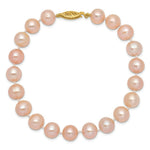 Load image into Gallery viewer, 14K Yellow Gold 8-9mm Pink Near Round Fresh Water Cultured Pearl Bracelet length: 7.5 inches