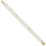 Load image into Gallery viewer, 7.5" Length Bracelet 14K 5-6mm 2 Strand FW Cultured Pearl Bracelet