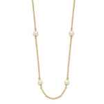 Load image into Gallery viewer, 14K White Gold 4-4.5mm Freshwater Cultured Pearl Necklace length: 16 inches