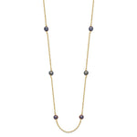 Load image into Gallery viewer, 14K Yellow Gold Black Freshwater Cultured Pearl Necklace length: 18 inches