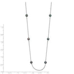 Load image into Gallery viewer, 14K White Gold 4-5mm Black Near Round Freshwater Cultured Pearl 8-station Necklace
