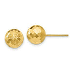 Load image into Gallery viewer, 14K Yellow Gold 9mm Diamond-cut Mirror Ball Post Earrings