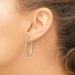 Load image into Gallery viewer, 14K Yellow Gold & Rhodium Twisted Hoop Earrings 18mm length