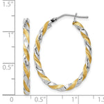 Load image into Gallery viewer, 14K Yellow Gold & Rhodium Twisted Hoop Earrings 18mm length