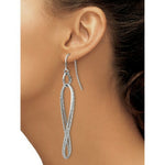 Load image into Gallery viewer, 14K White Gold Twist Dangle Shepherd Hook Earrings