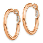 Load image into Gallery viewer, 14K Rose Gold 3x20mm Polished Round Omega Back Hoop Earrings
