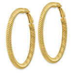 Load image into Gallery viewer, 14K Yellow Gold 4x35mm Twisted Round Omega Back Hoop Earrings