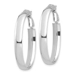 Load image into Gallery viewer, 14K White Gold High Polished 5mm Oval Omega Back Hoop Earrings