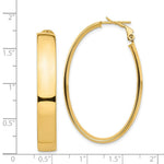 Load image into Gallery viewer, 14K Yellow Gold High Polished 7mm Omega Back Oval Hoop Earrings
