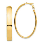 Load image into Gallery viewer, 14K Yellow Gold High Polished 7mm Omega Back Oval Hoop Earrings