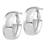 Load image into Gallery viewer, 14K White Gold High Polished 10mm Omega Back Oval Hoop Earrings