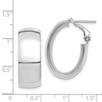 Load image into Gallery viewer, 14K White Gold High Polished 10mm Omega Back Oval Hoop Earrings