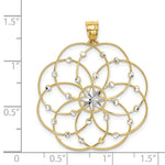 Load image into Gallery viewer, 14K Yellow Gold & Rhodium Diamond-cut Spiral Circle Pendant