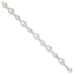 Load image into Gallery viewer, Sterling Silver Polished Paw Print Bracelet 7.5'' length