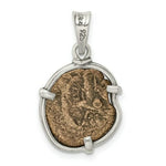 Load image into Gallery viewer, Sterling Silver Antiqued Widows Mite Coin Pendant