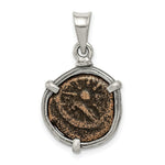 Load image into Gallery viewer, Sterling Silver Antiqued Widows Mite Coin Pendant