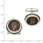Load image into Gallery viewer, Sterling Silver Antiqued Roman Bronze Coin Cufflinks
