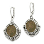 Load image into Gallery viewer, Sterling Silver Antiqued Roman Bronze Coin Leverback Earrings