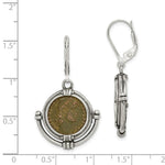 Load image into Gallery viewer, Sterling Silver Antiqued Roman Bronze Coin Leverback Earrings
