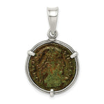 Load image into Gallery viewer, Sterling Silver Antiqued Roman Bronze Constantine I Coin Pendant