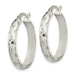 Load image into Gallery viewer, Sterling Silver Diamond-cut 6mm Bangle and 4mm Hoop Earring Set