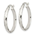 Load image into Gallery viewer, Sterling Silver Diamond-cut 4mm Bangle and 3mm Hoop Earring Set