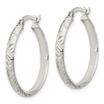 Load image into Gallery viewer, Sterling Silver Diamond-cut 4mm Bangle and 3mm Hoop Earring Set