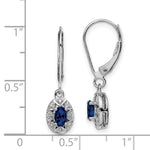 Load image into Gallery viewer, Sterling Silver Diamond and Created Sapphire Earrings