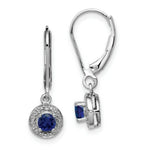 Load image into Gallery viewer, Sterling Silver Diamond and Created Sapphire Earrings
